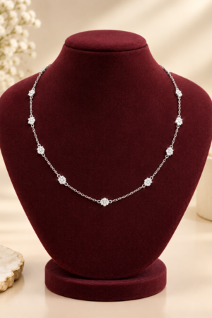 Celestial Floral White Stone Chain